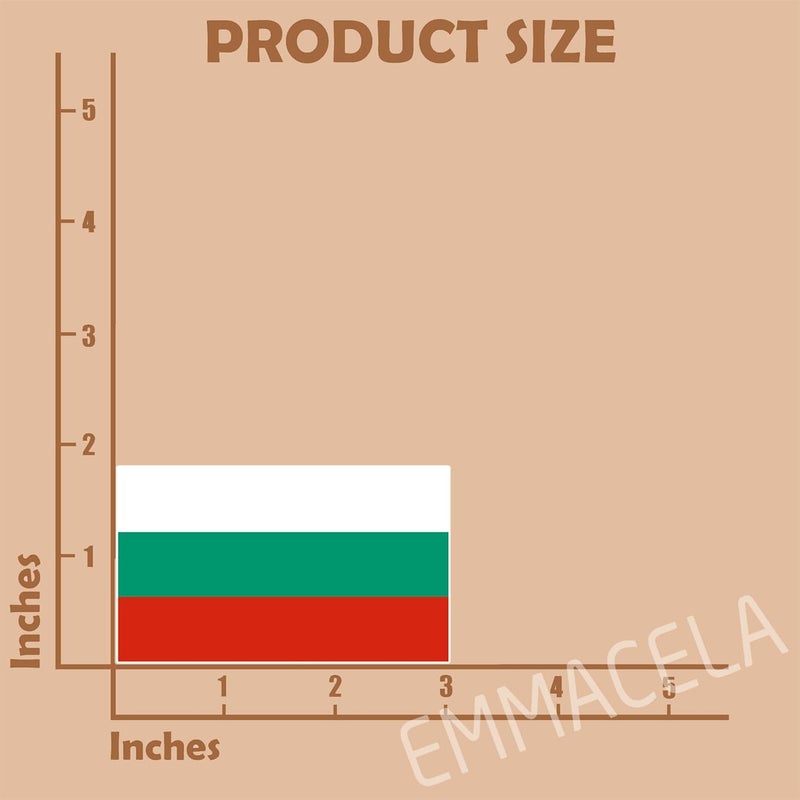 EMMACELA (3PCS) Bulgaria Flag stickers, Countries Flag Stickers - Waterproof Vinyl Decals For Laptops, Tumblers, Water Bottles, Books, Scrapbooks, Size 3 x 1.8 - Image 2
